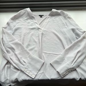 High-low white work blouse from Ann Taylor. Size XL, great closet staple